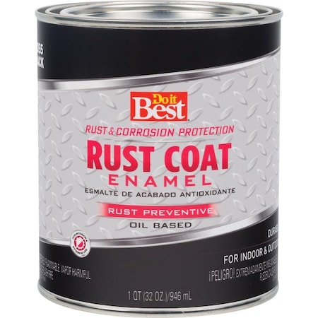 All-Source Rust Coat Oil-Based Gloss Enamel, Black, 1 Qt. 203565D